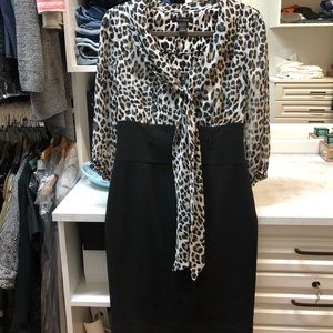 Leopard print midi dress